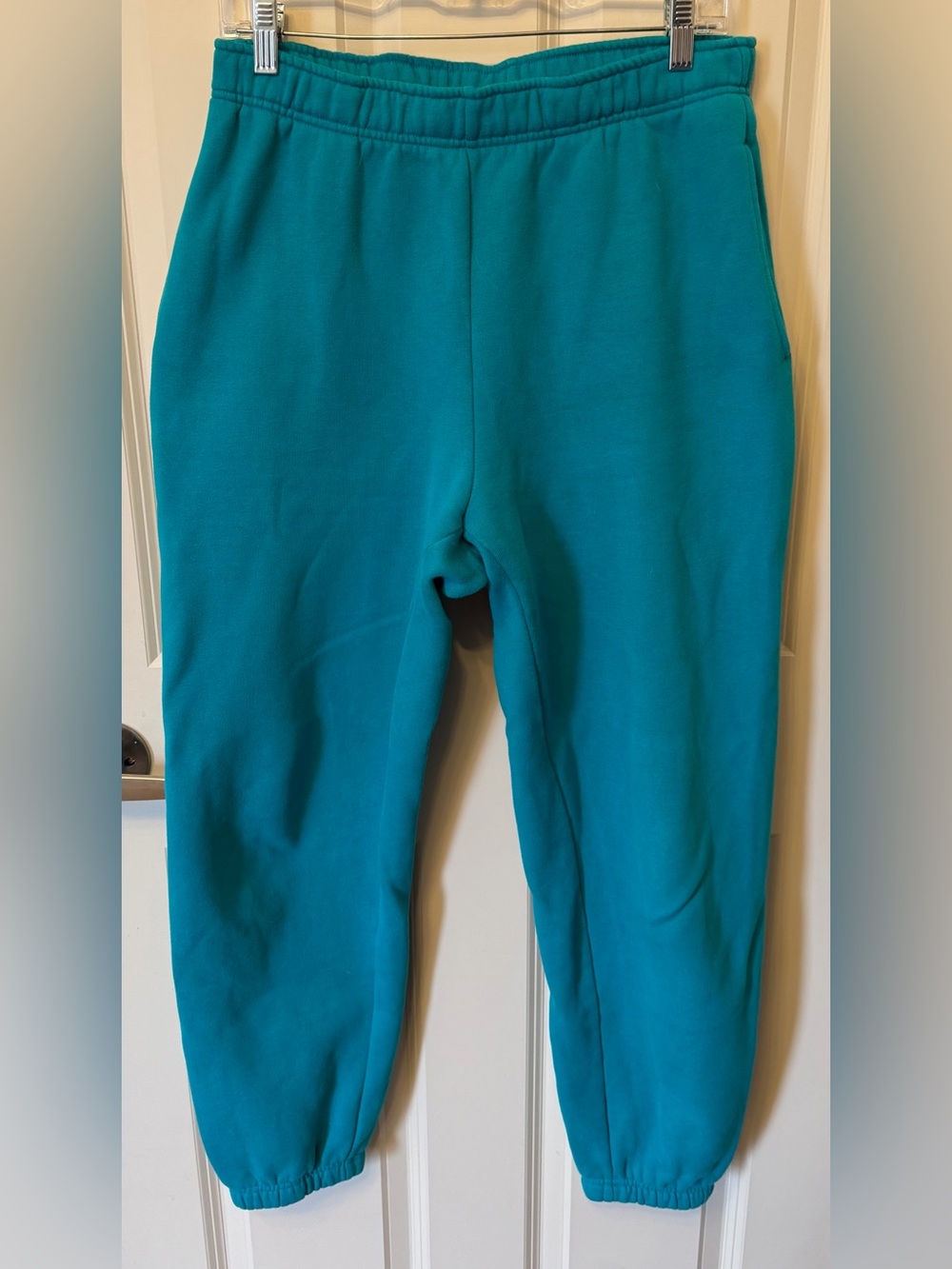Aritzia TNA Cozy Fleece Boyfriend Sweats, Teal, Medium